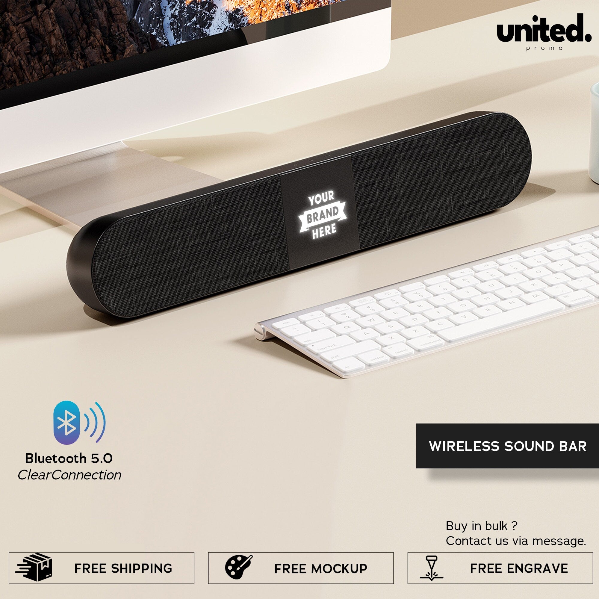 Company Logo Gift, Personalized Gift Wireless Speaker, Bluetooth Speaker, Promotional Company Gifts, Company Bulk Order Holiday Gift