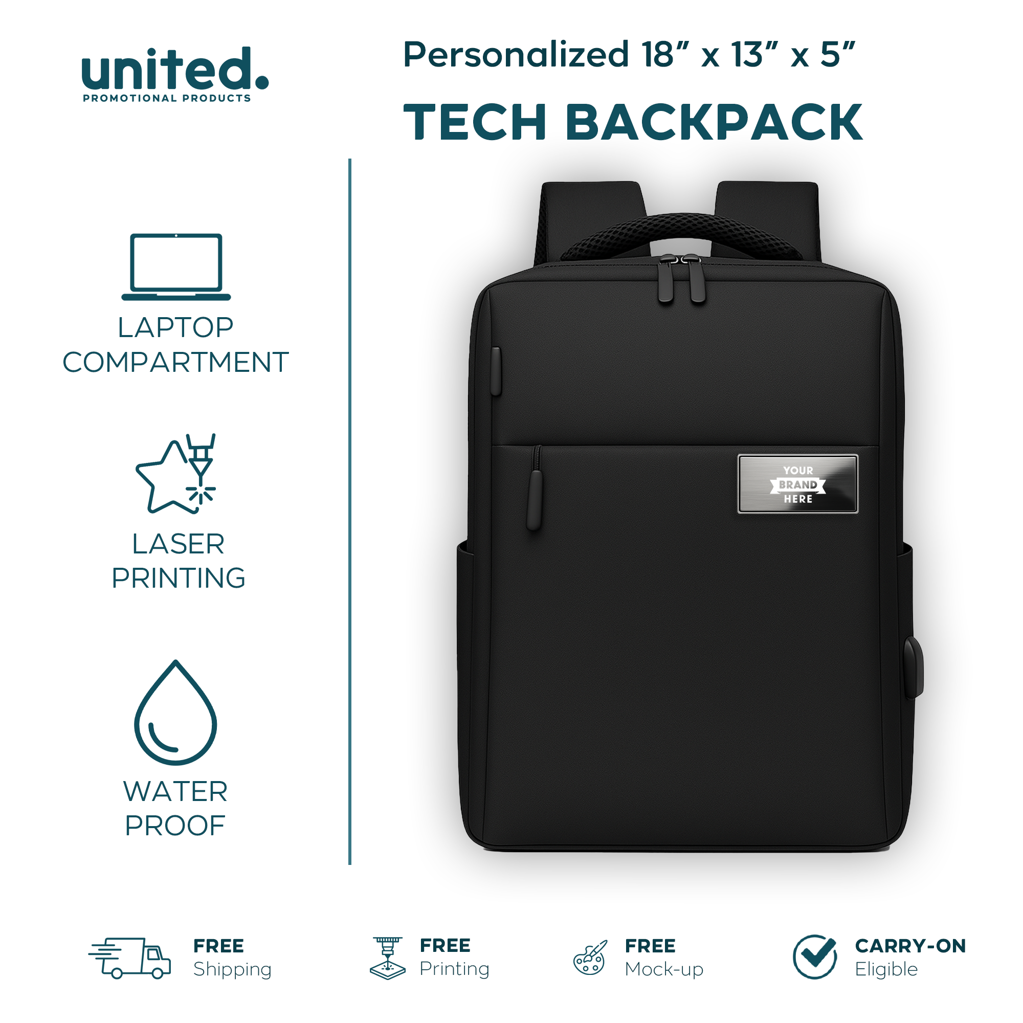 Personalized Company Logo Backpack Gift Set, Custom Company Logo Holiday Gift Backpack Set, Custom Backpack and Portable Charger Gift Set