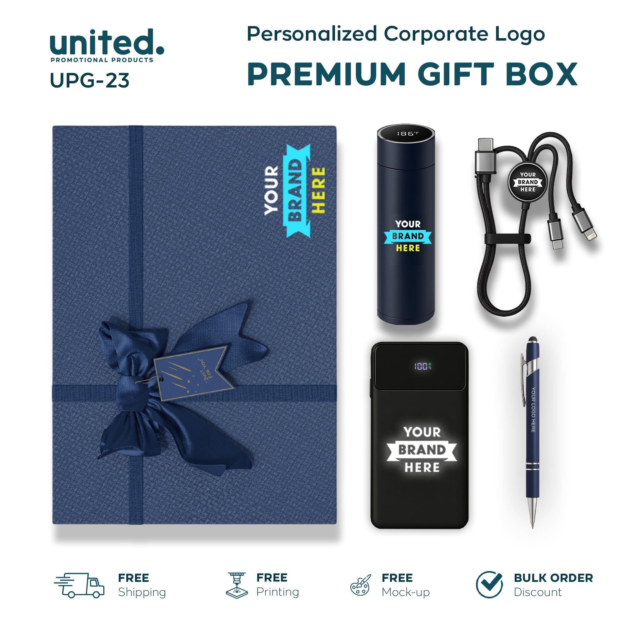 Premium Bulk Order Company Gift Box, Corporate Holiday Gift Box, Company Logo Employee Thanks Gift Box, Company Logo Annual Event Gift Box