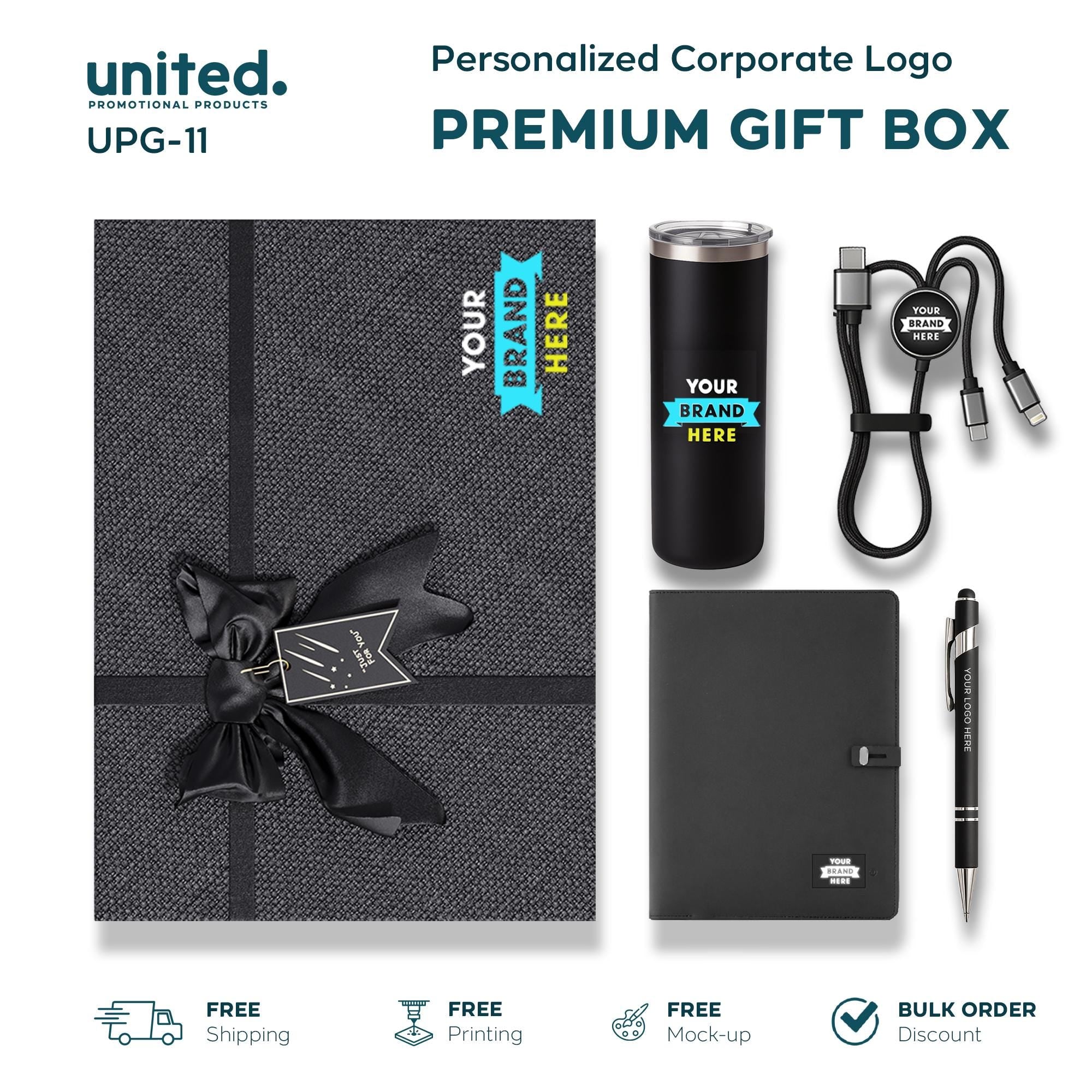 Premium Technological Portfolio Gift Box, Personalized Company Gift Box, Affordable Company Bulk Order Gift Box, Company Holiday Gift Box