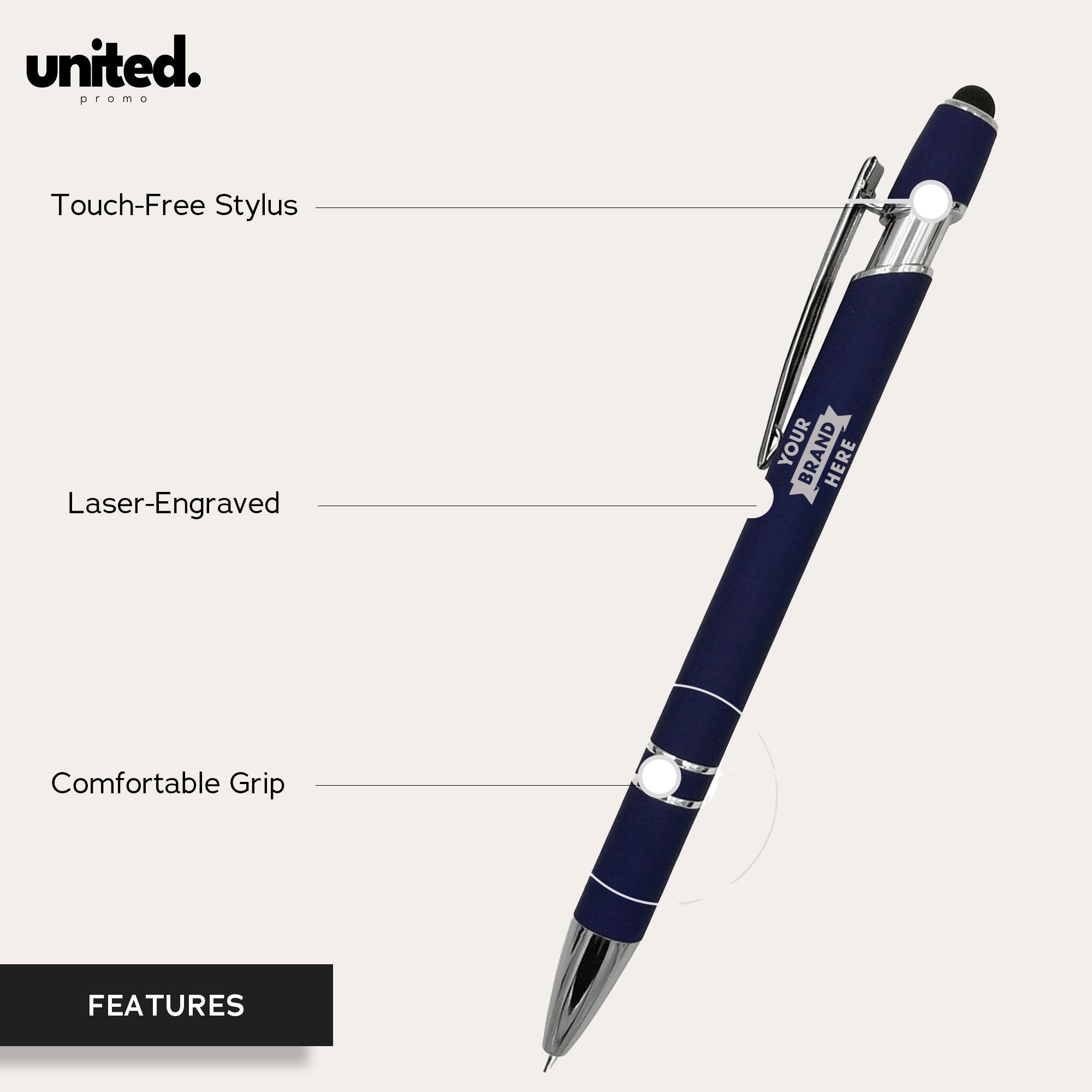 100 Pieces Personalized Pen, Custom Stylus Pen, Customized Touch Pen, Company Giveaway Pen, Company Logo Engraved Pen, Corporate Gift Pen