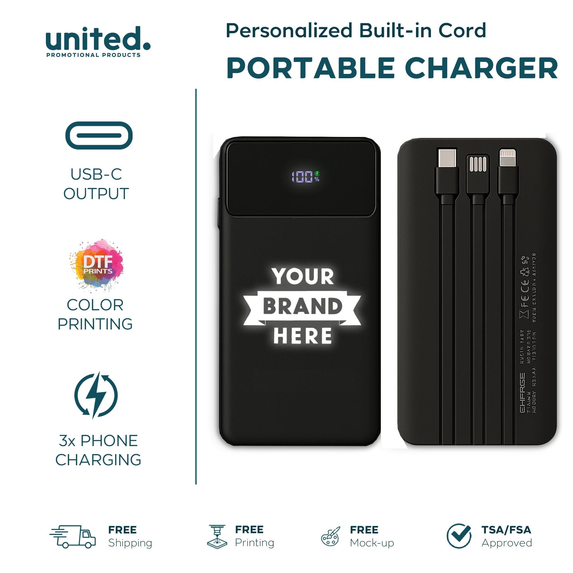 Company Gift Personalized Charger, Customized Gift Powerbank, iPhone Charger, Company Bulk Order Portable Charger, Corporate Logo Charger