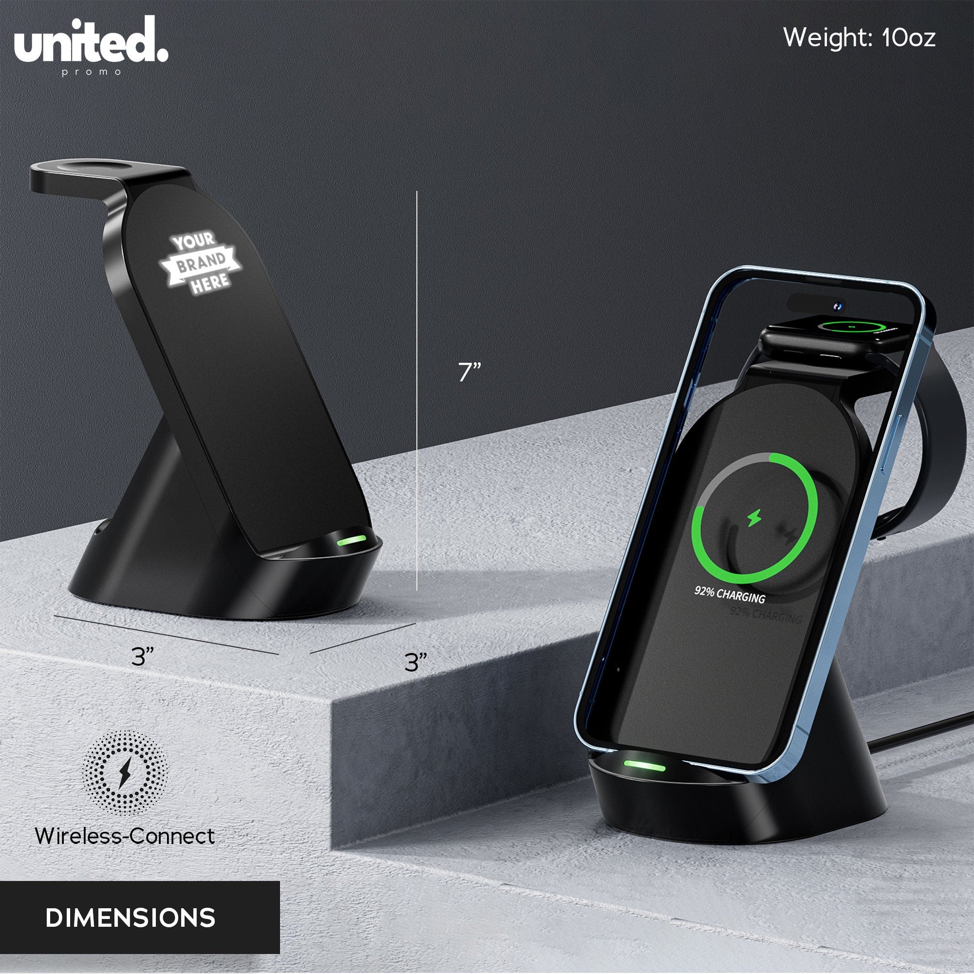 Company Logo Wireless Docking Station, Corporate Employee Appreciation Gift, Business Client New Year Gift Charger, Desktop Wireless Charger