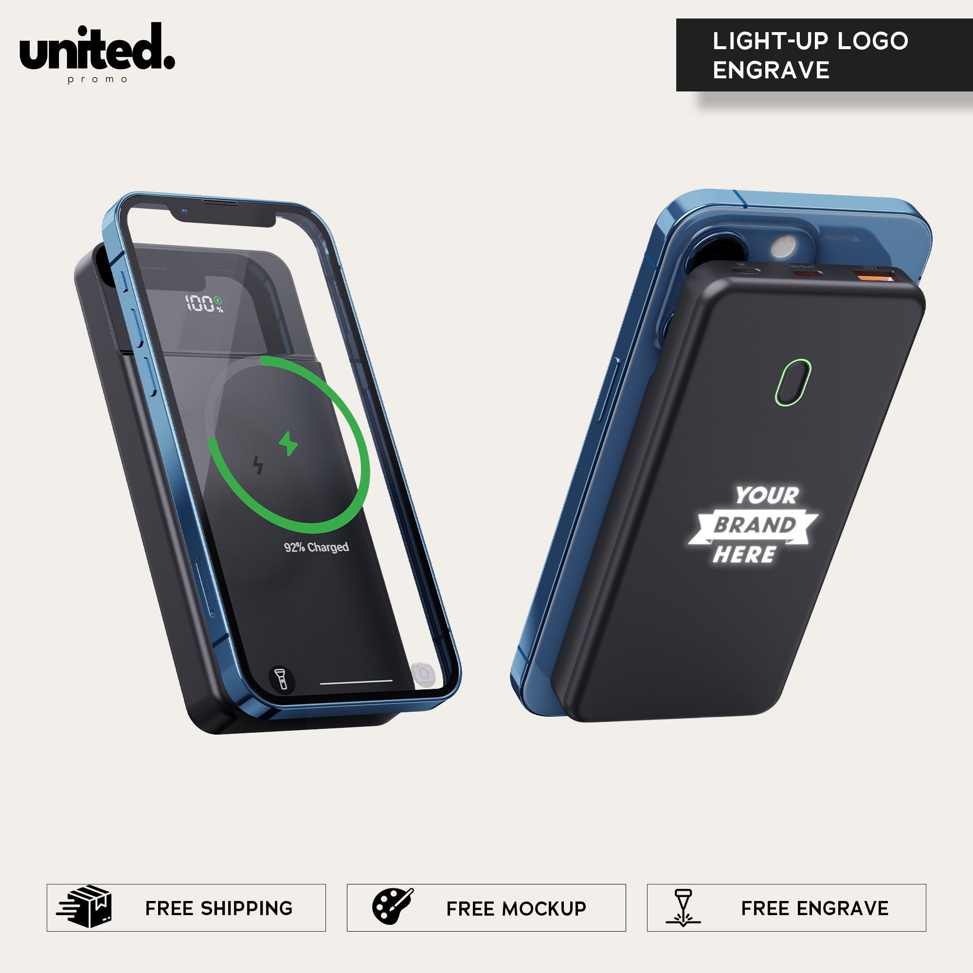 Company Gift Personalized Charger, Customized Gift Powerbank, iPhone Charger, Company Bulk Order Portable Charger, Corporate Logo Charger