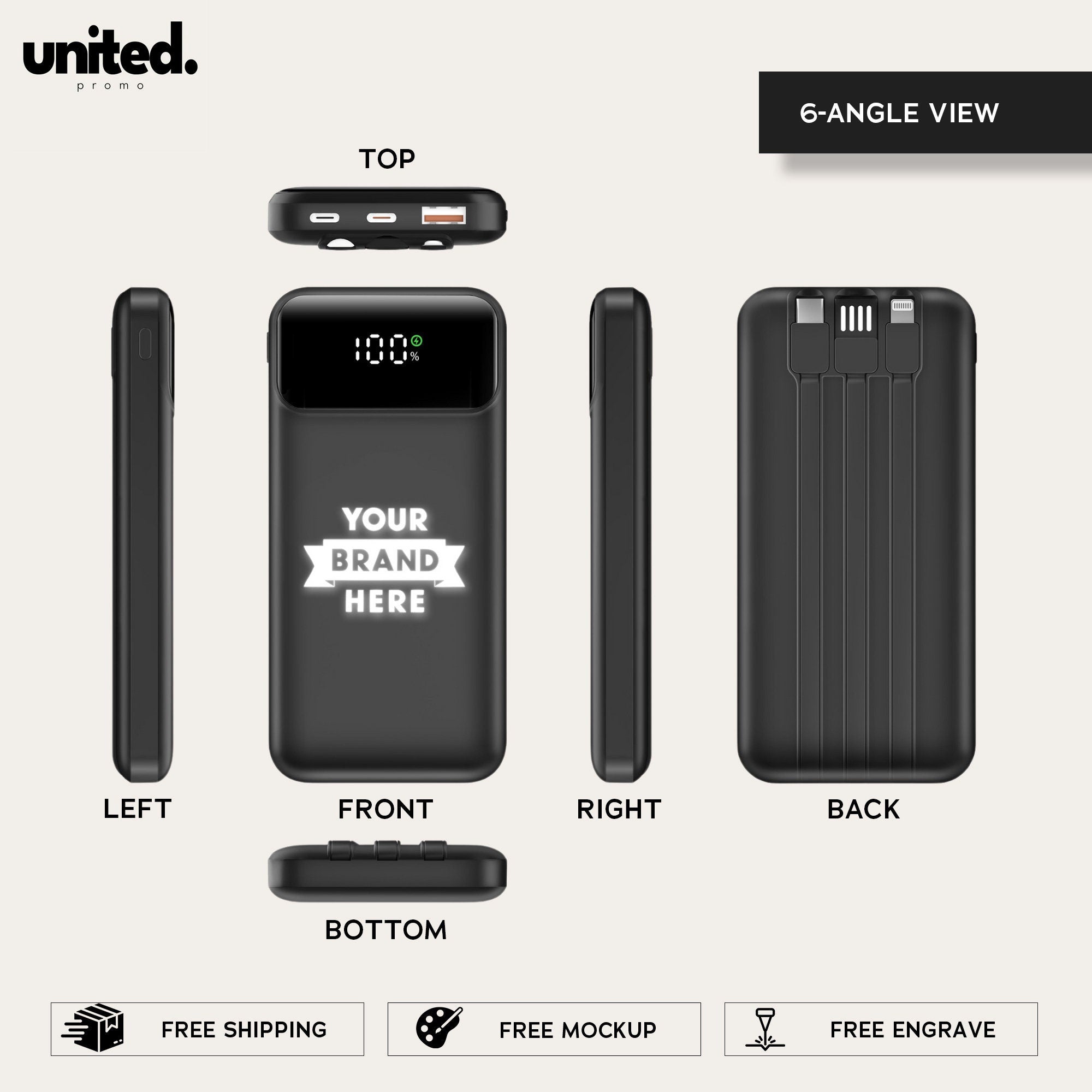 Company Gift Personalized Charger, Customized Gift Powerbank, iPhone Charger, Company Bulk Order Portable Charger, Corporate Logo Charger