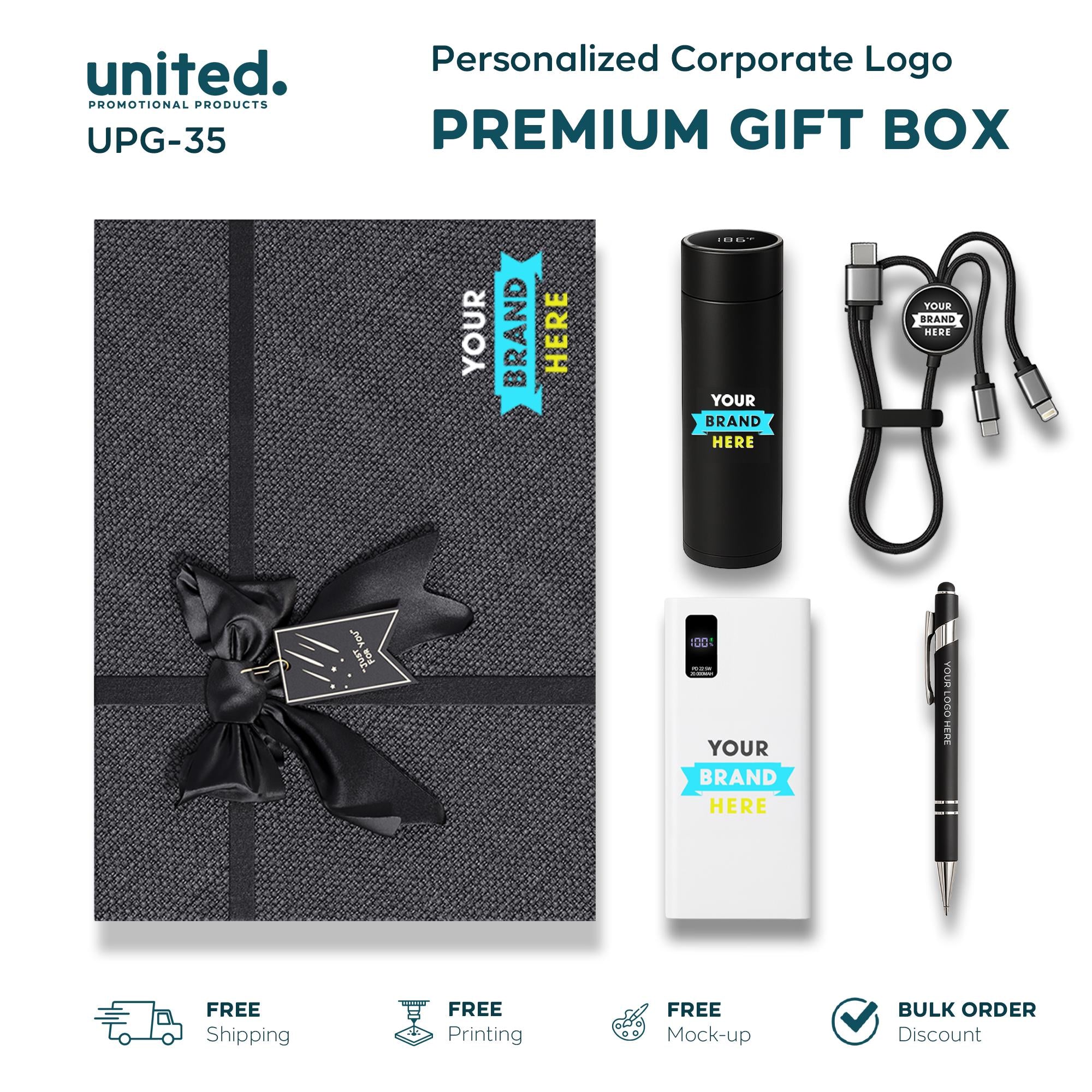 Premium Bulk Order Company Gift Box, Corporate Holiday Gift Box, Company Logo Employee Thanks Gift Box, Company Logo Annual Event Gift Box
