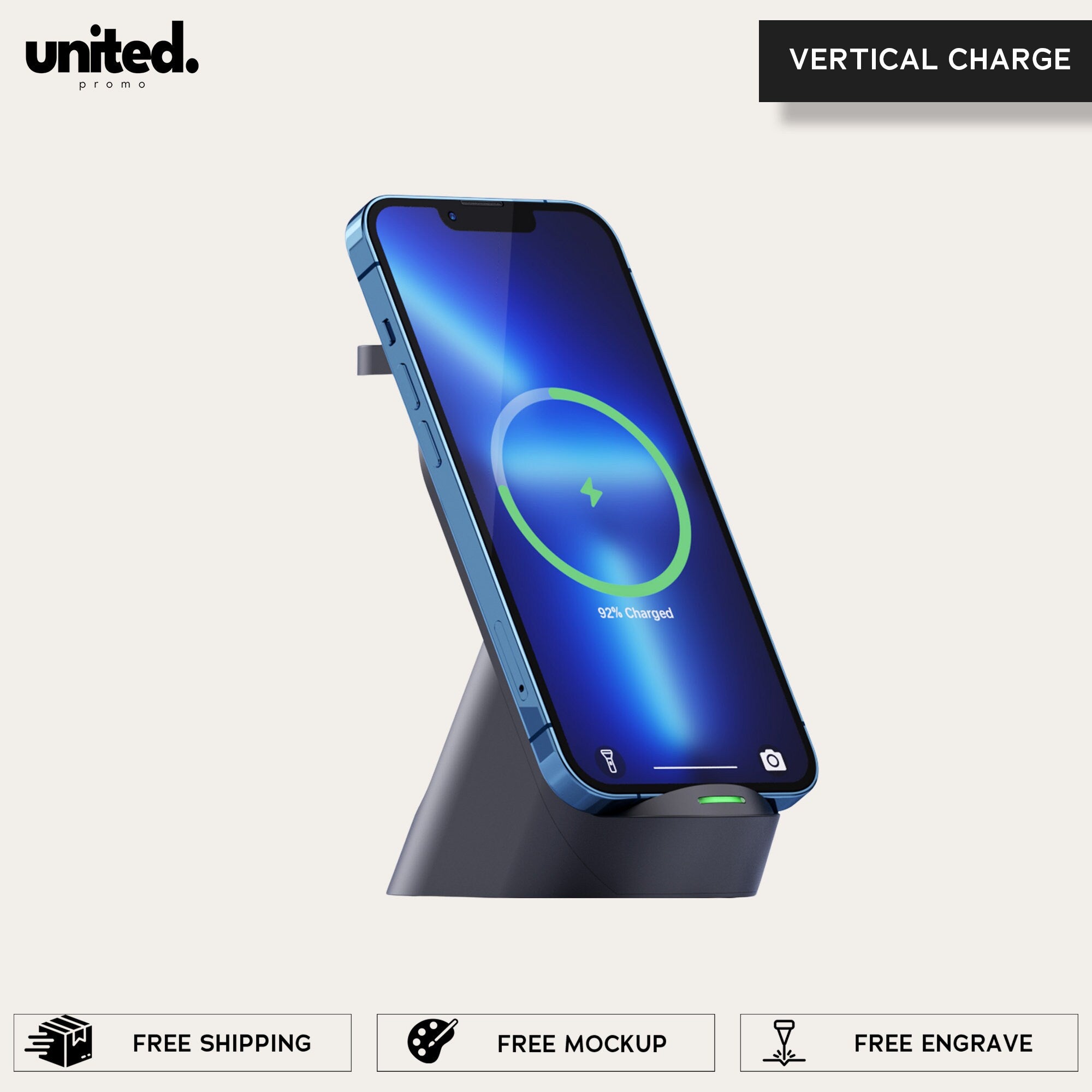 Company Logo Wireless Docking Station, Corporate Employee Appreciation Gift, Business Client New Year Gift Charger, Desktop Wireless Charger