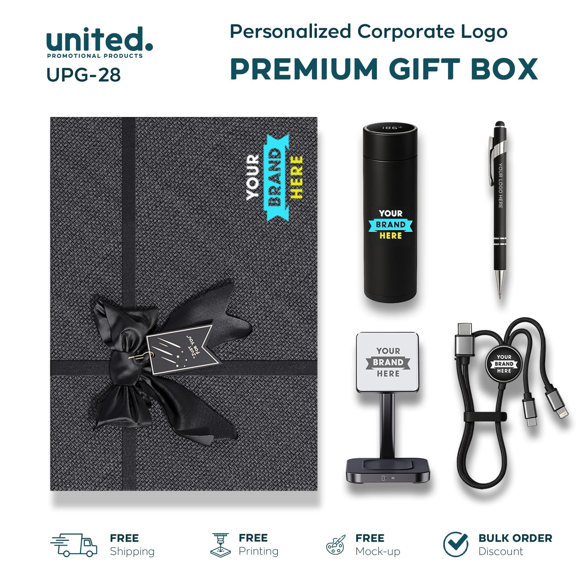 Corporate Brand Holiday Gift Box, Business New Year Bulk Order Gift Box, Gift Box for Premium Clients, Company Team Appreciation Gift Box