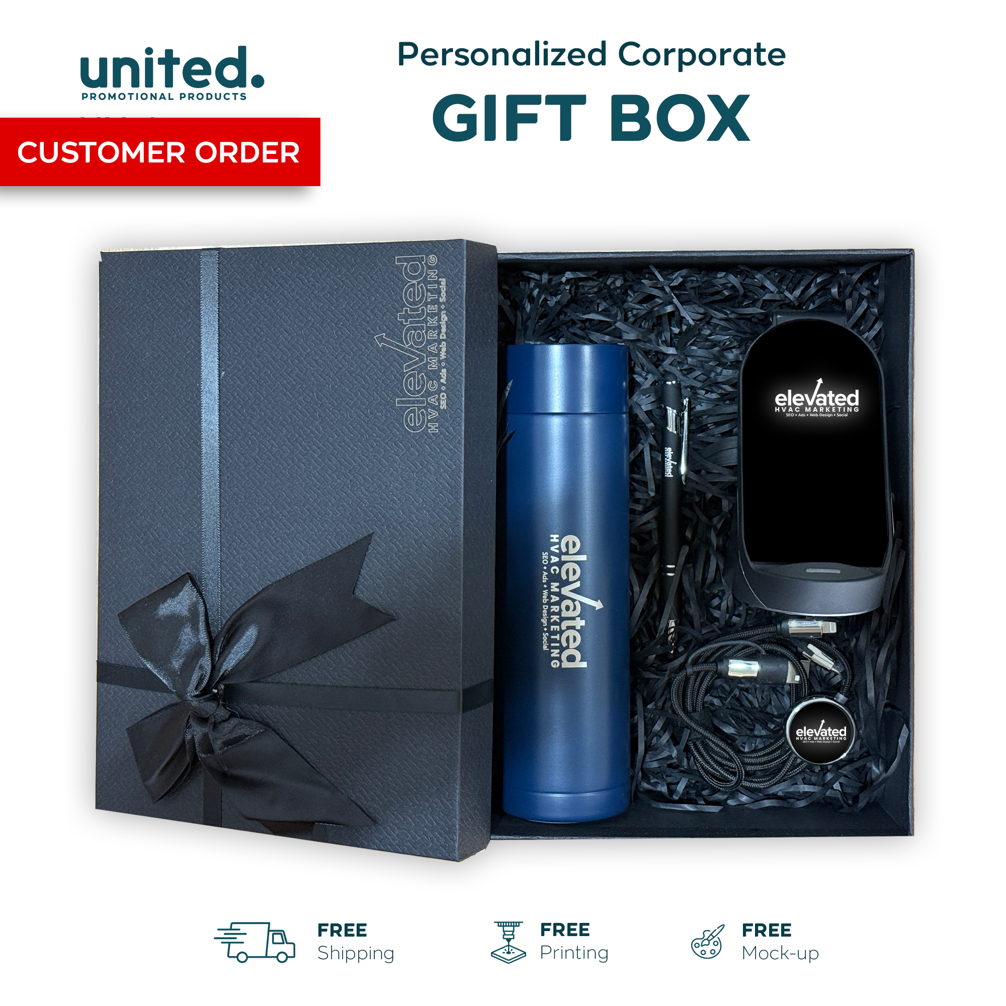 Exclusive Business Logo Client Gift Box, Corporate Logo Holiday Gift Box, Company Logo New Year Gift Box, Company Logo Employee Gift Box