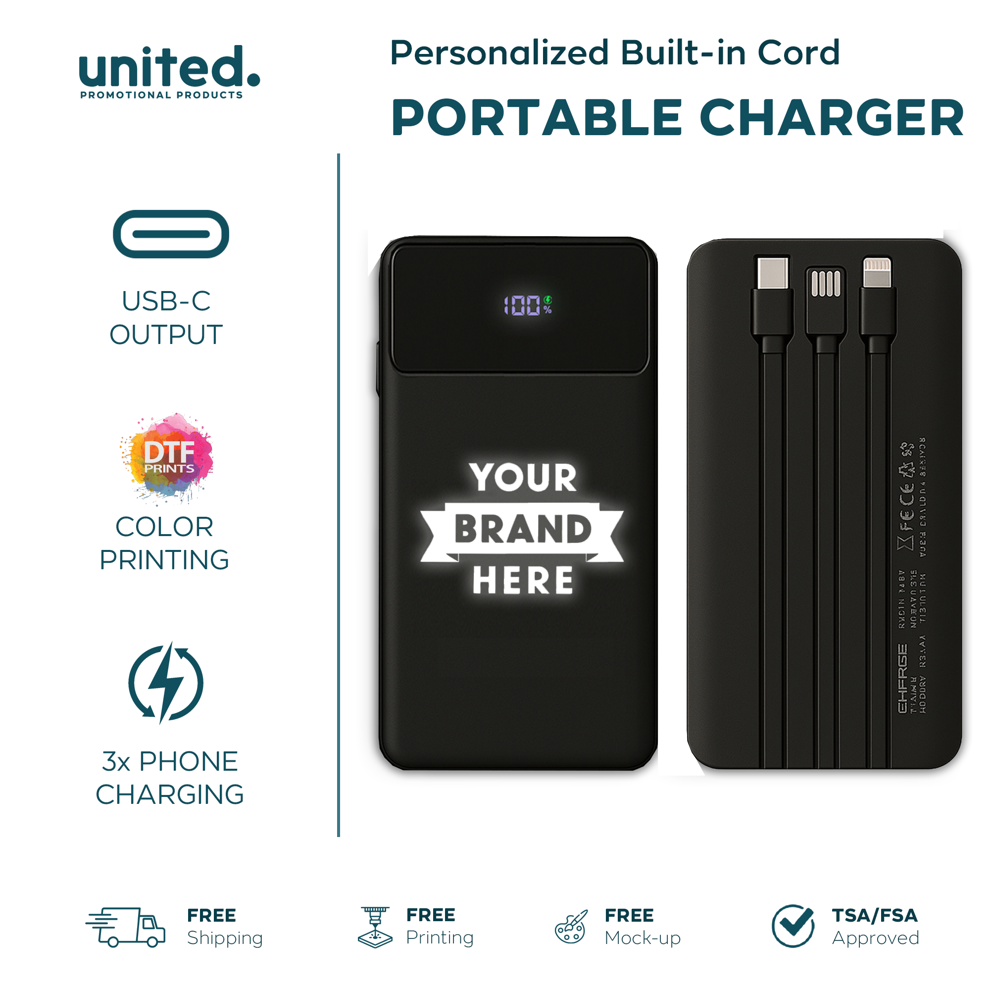 Personalized Company Logo Backpack Gift Set, Custom Company Logo Holiday Gift Backpack Set, Custom Backpack and Portable Charger Gift Set