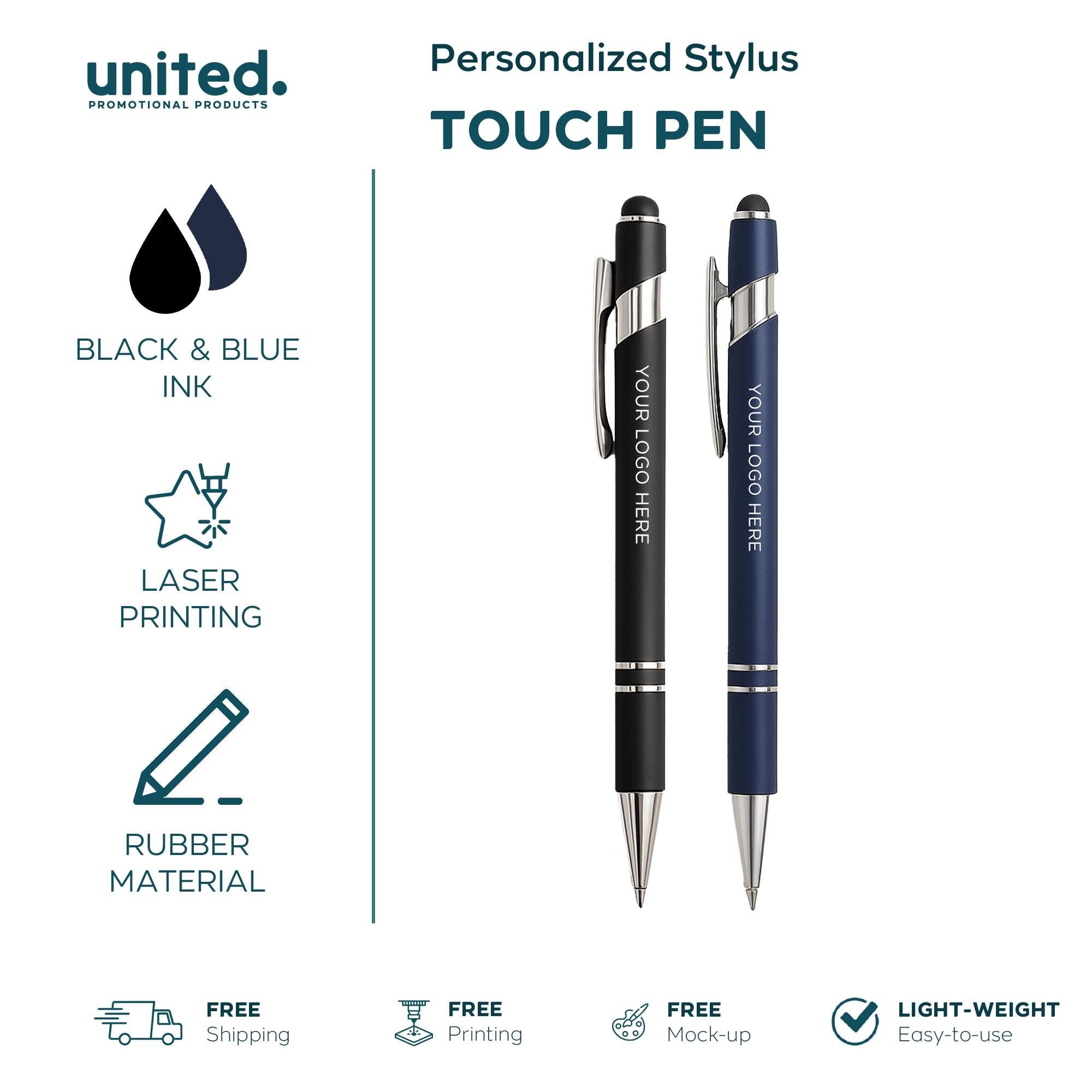 100 Pieces Personalized Pen, Custom Stylus Pen, Customized Touch Pen, Company Giveaway Pen, Company Logo Engraved Pen, Corporate Gift Pen