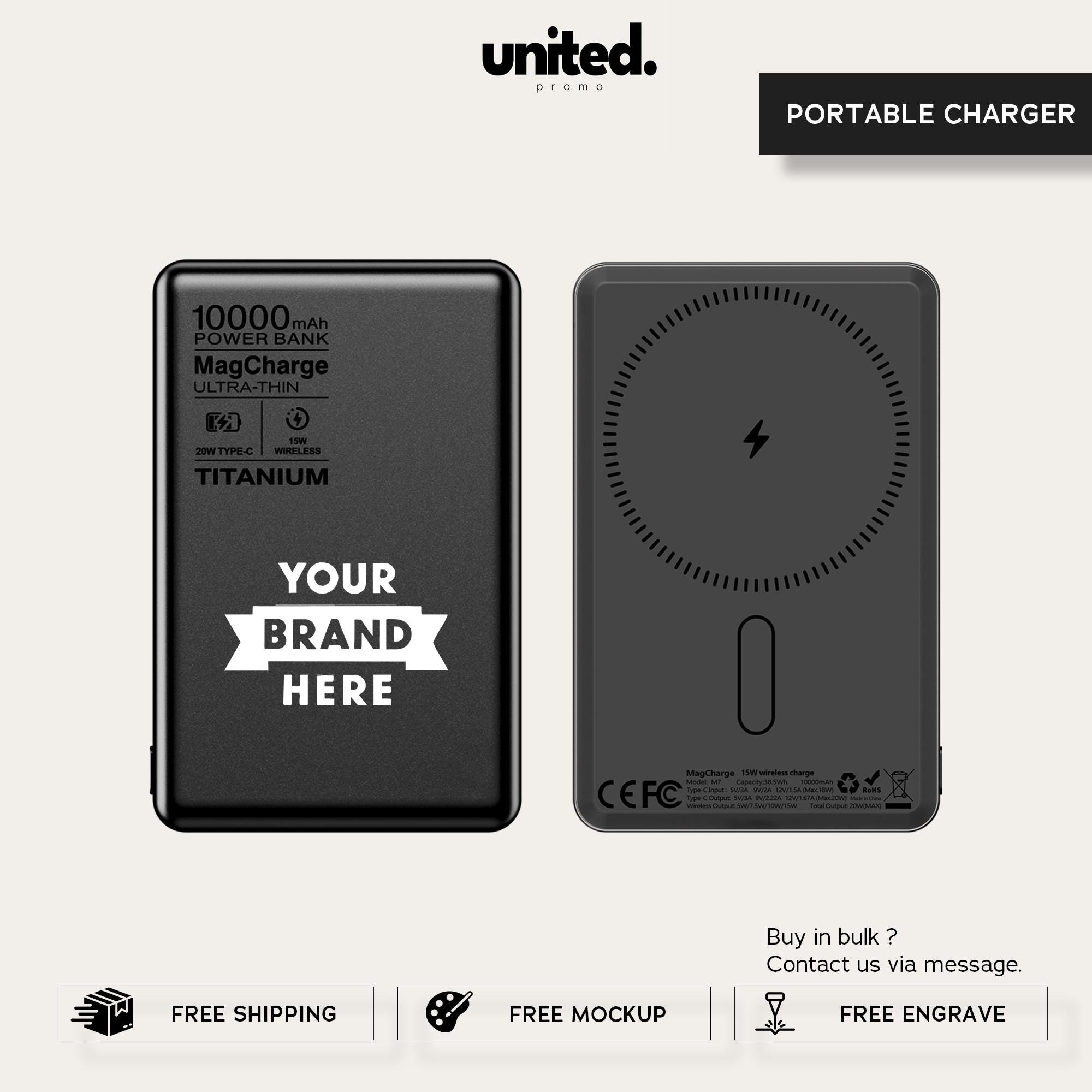 Company Gift Personalized Charger, Customized Gift Powerbank, iPhone Charger, Company Bulk Order Portable Charger, Corporate Logo Charger