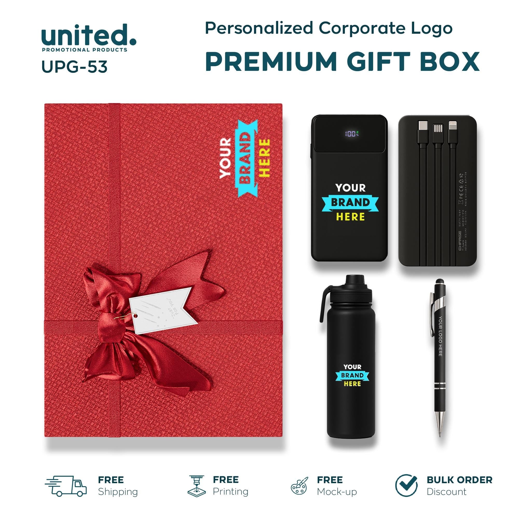 Affordable Corporate Logo Bulk Order Gift Box, Employee Appreciation Gift Box, Client Thanks Gift Box, Company New Year Holiday Gift Box