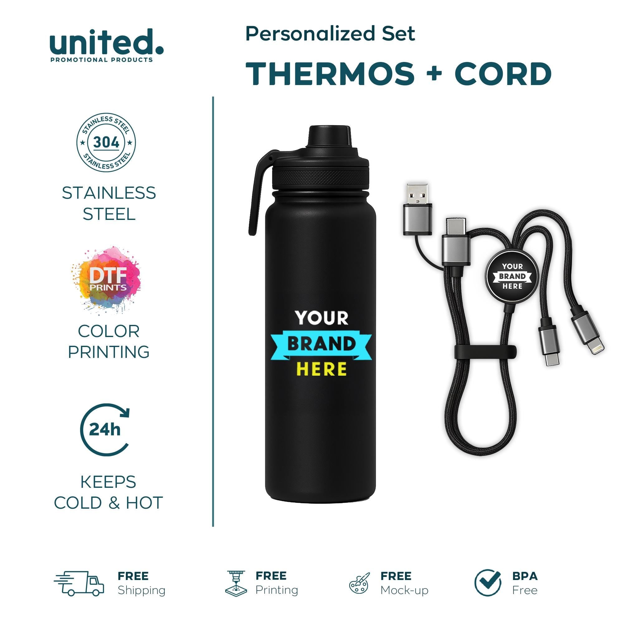 Affordable Corporate Gift Thermos, Affordable Corporate Gift Charger and Pen, Company Bulk Order Tumbler, Company Bulk Order Charger and Pen